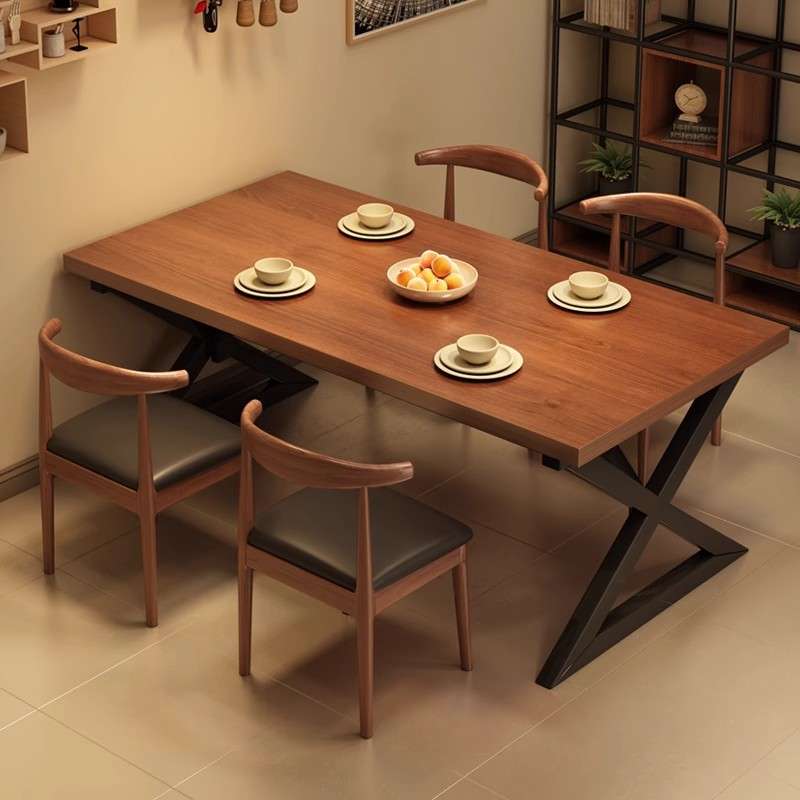 快餐桌椅组合小吃面馆饭店烧烤奶茶甜品咖啡厅桌椅餐饮商用方餐桌