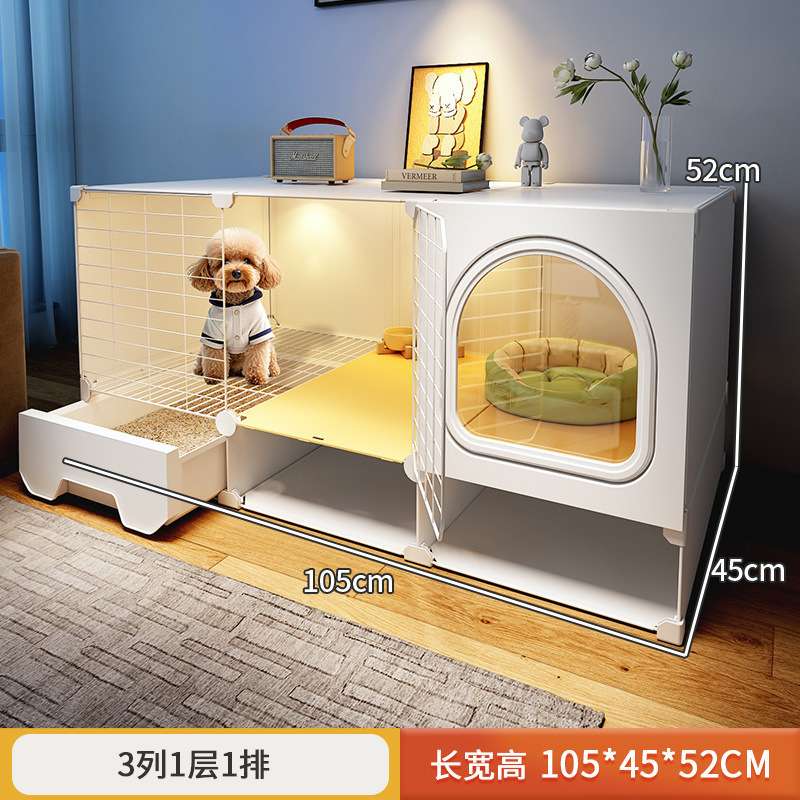 带厕所分离一室厅卫狗笼子小型犬狗窝家用室内泰迪博美宠物笼