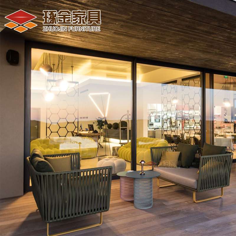 户外休闲藤艺沙发餐厅露台藤编躺床茶几简约创意吊篮小户家具组合
