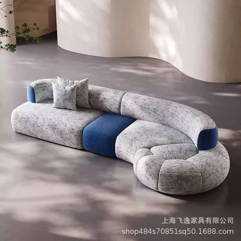 意式简约沙发大户型岩石设计师异形创意沙发组合网红款商场样板房