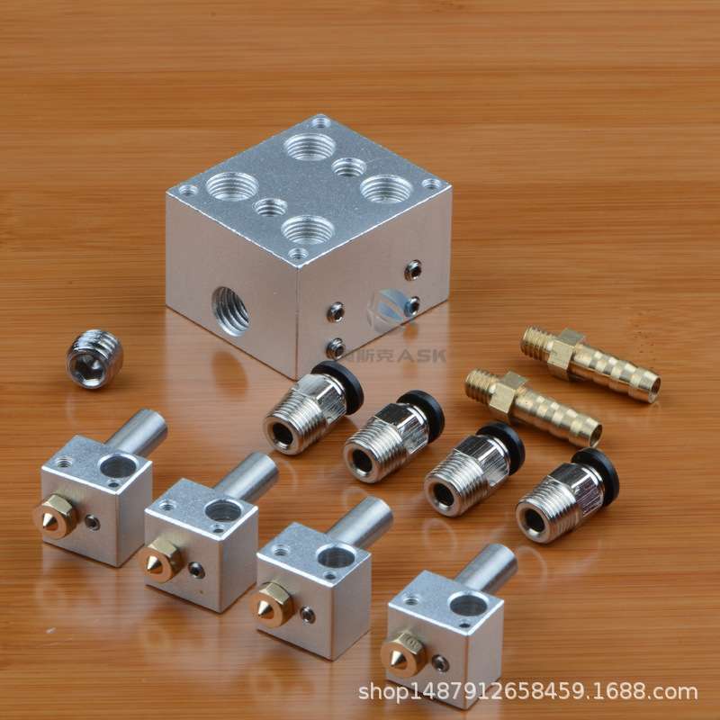 3D打印机配件E3D Kraken 4多喷头4多色水冷热端挤出机套件喷嘴