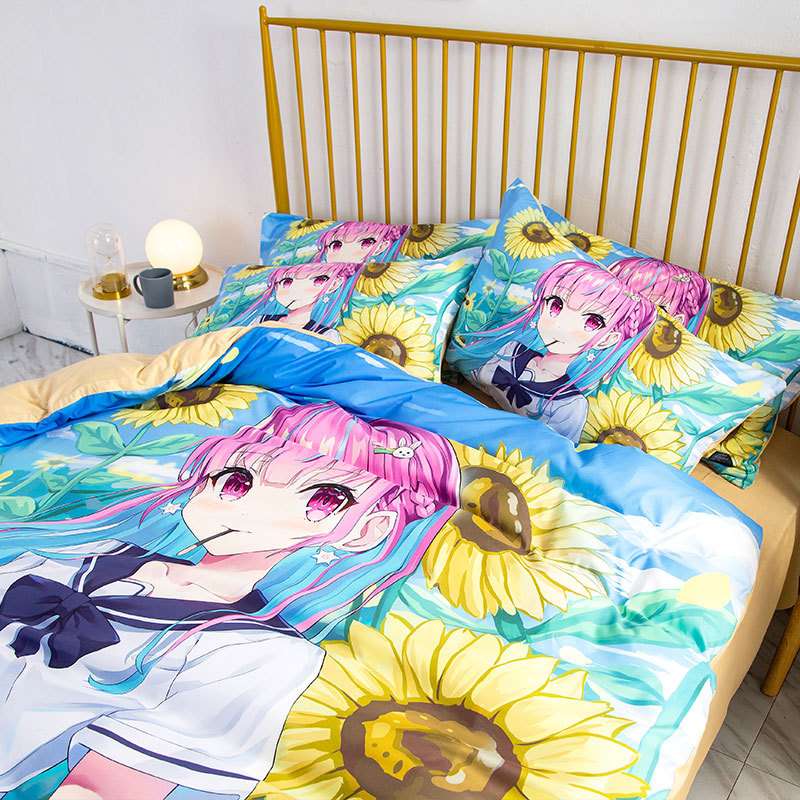 二次元少女四件套床品1.8米宿舍被套床单三件套1.5米