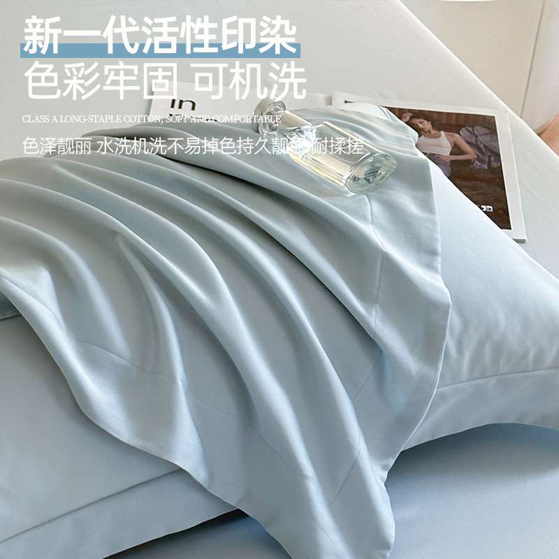 A类100支长绒棉枕套一对装纯色枕头套2024新款纯棉全棉枕芯内胆套图片
