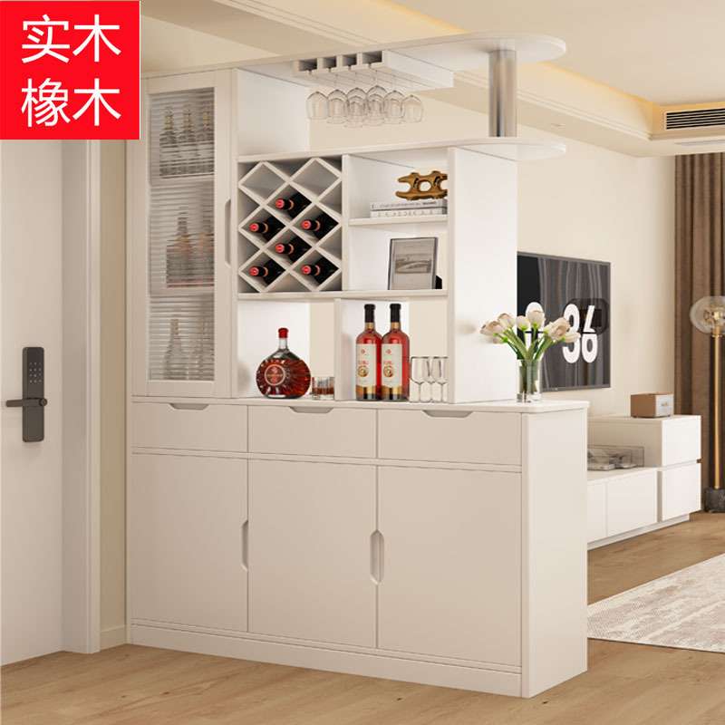 实木客厅玄关柜隔断柜酒柜现代简约双面屏风柜间厅柜门厅装饰柜