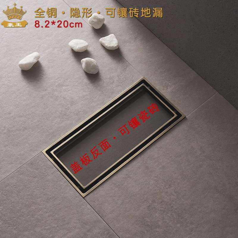 隐形地漏防臭全铜盖板嵌入式可镶瓷砖浴室卫生间防返溢防臭地漏