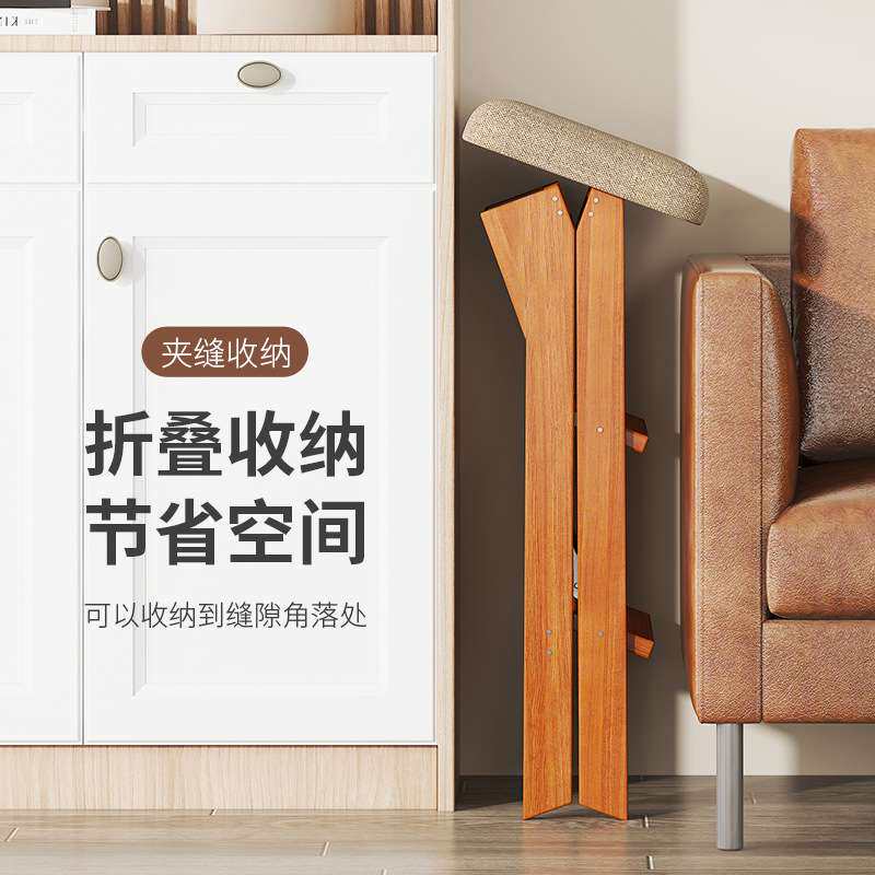 高脚凳可折叠吧台椅实木简约三步爬高梯子【一件代发】工厂直销