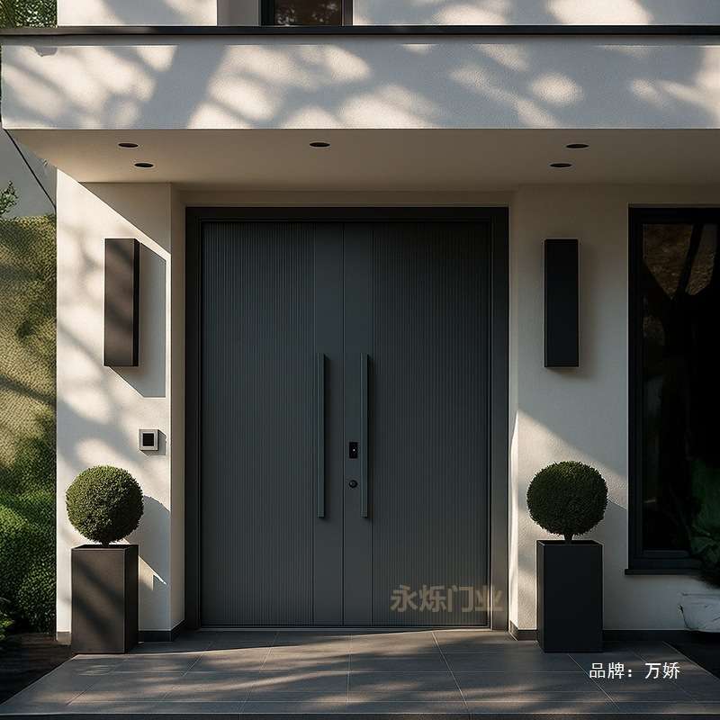 锌合金别墅大门双开门农村自建房进户大门入户防盗门家用铸铝