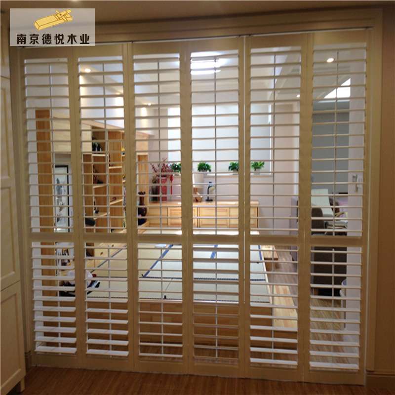 欧式实木板式客厅门 活动百叶阳台门 储藏室卫生间折叠门厂家可订