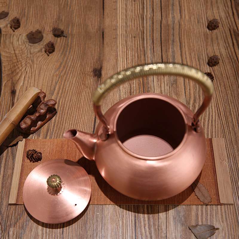 金玉香手工铜壶烧水壶紫铜茶壶泡茶养生壶家用摆件电陶炉煮水壶茶
