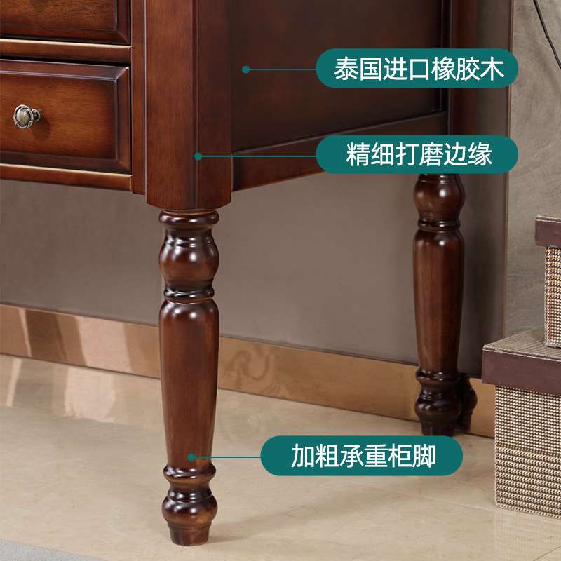 美式乡村实木书桌椅组合学生台式电脑桌简约现代家用写字台胡桃色