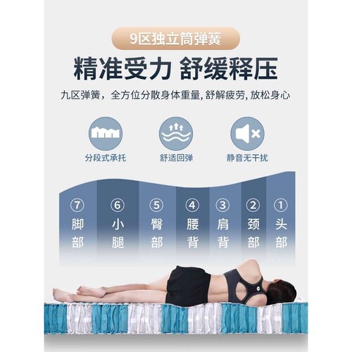 攸莱尔薄款弹簧床垫席梦思硬折叠1.8*2.2米酒店1.35压缩10/15cm厚