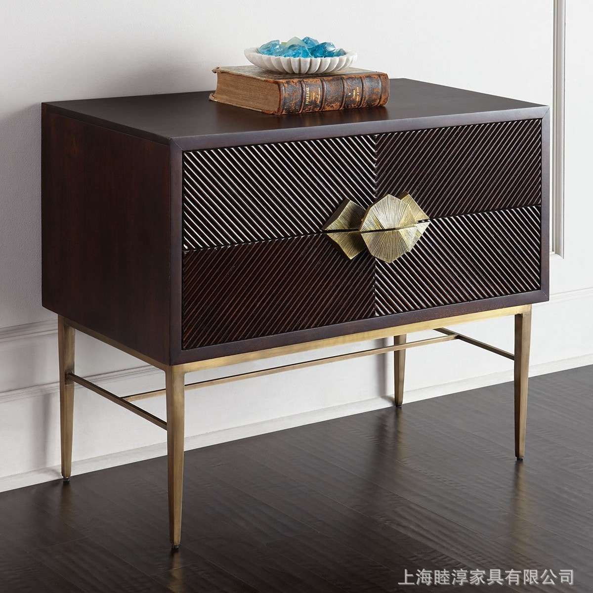 美式新古典轻奢现代个性餐边柜玄关柜角几复古时尚不锈钢沙发边几