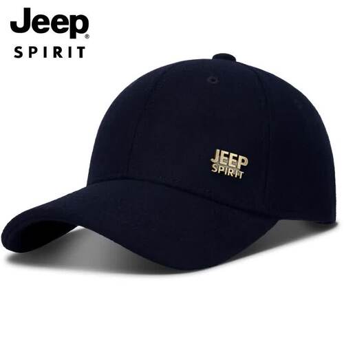 JEEP SPIRIT吉普羊毛帽子棒球帽秋冬加厚保暖鸭舌帽男女士防寒帽
