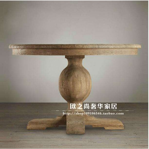 纯正美式乡村 桌椅组合 外贸做旧出口欧式复古 餐桌餐椅 可