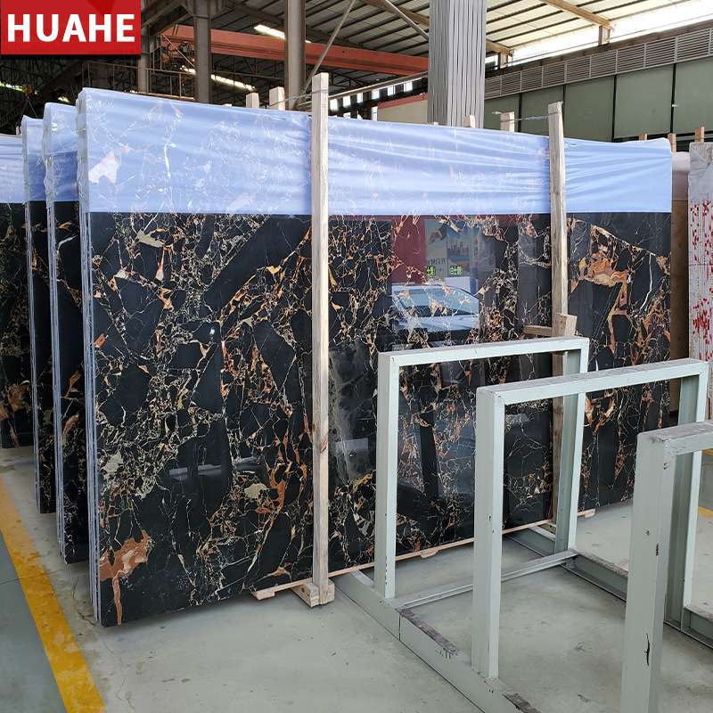 意大利黑金花天然大理石板黑石材飘窗台奢石台桌面过门槛楼梯