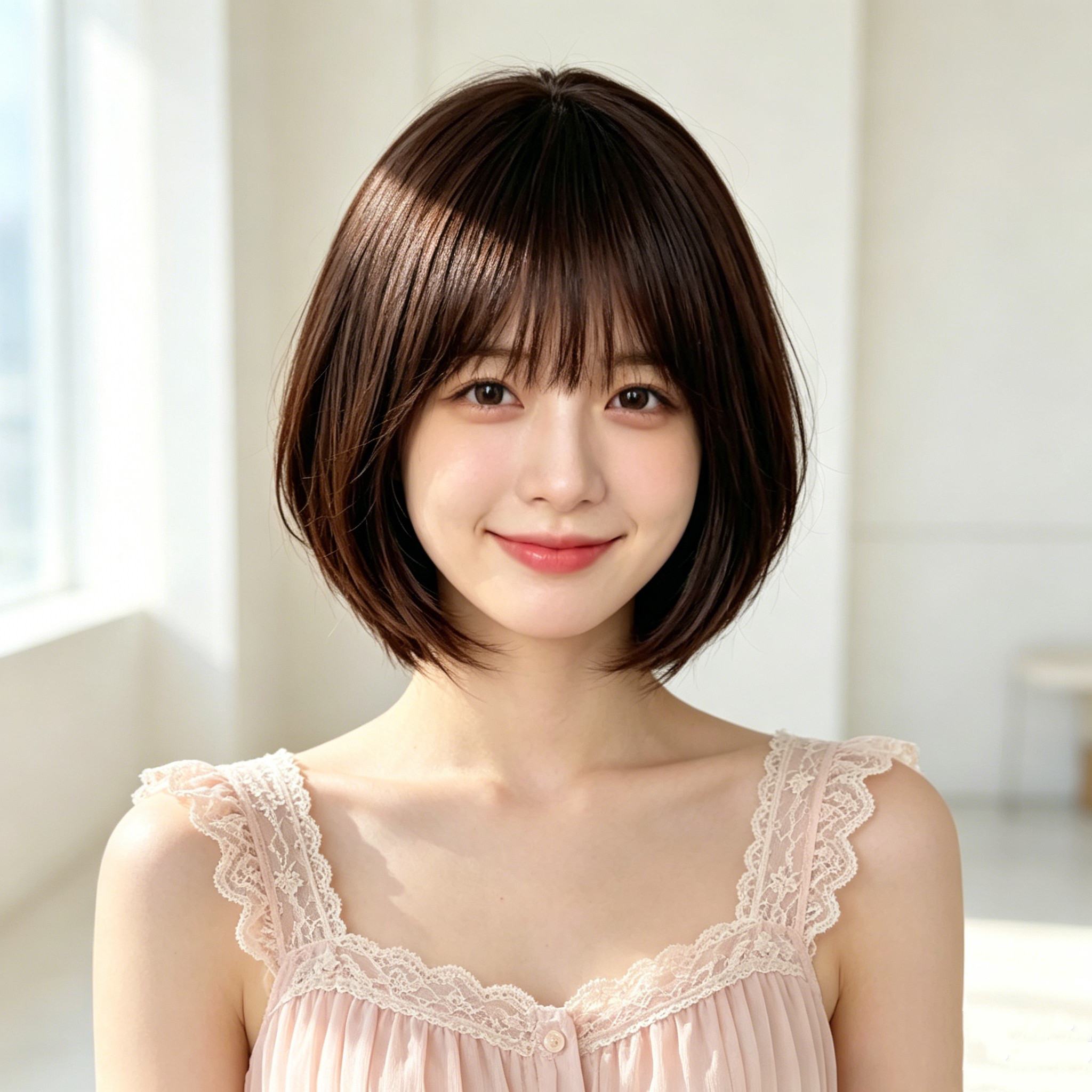 【[拒绝假亮】哑光丝无反光逼真发根女款日系短发清纯波波头假发