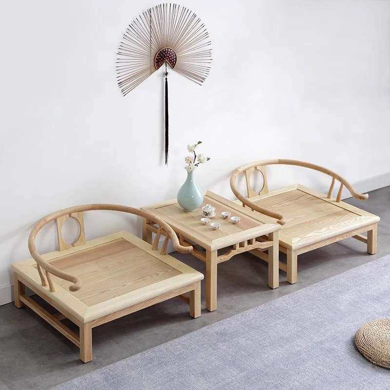 白蜡木茶桌实木书桌复古餐桌椅仿古大脚茶桌禅意功夫桌家用新古典