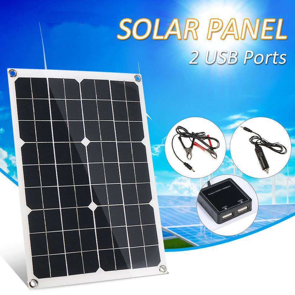 solar panel 20W单晶太阳能板控制器储能充电板 户外旅行手机充电