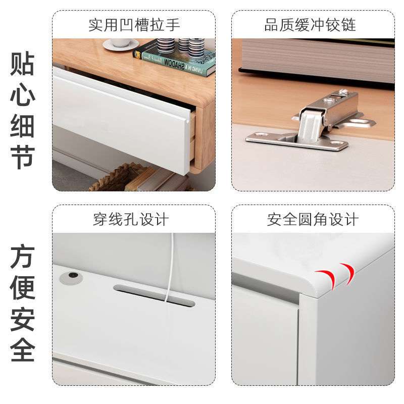 电视柜壁挂式现代简约北欧实木悬挂式客厅超薄小户型悬空吊柜
