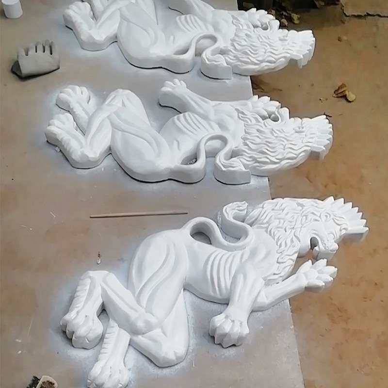 户外玻璃钢雕塑狮子雕塑装饰外墙小区大门雕塑景观烤漆挂件彩绘