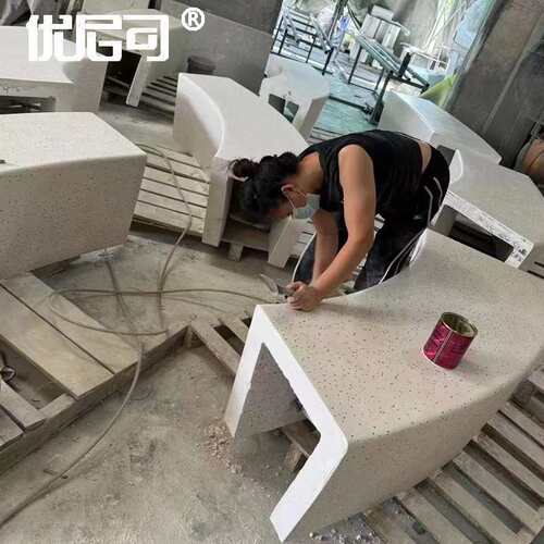 UHPC水磨石异型树池透光混凝土坐凳清水泥景观休闲公园花坛长座椅