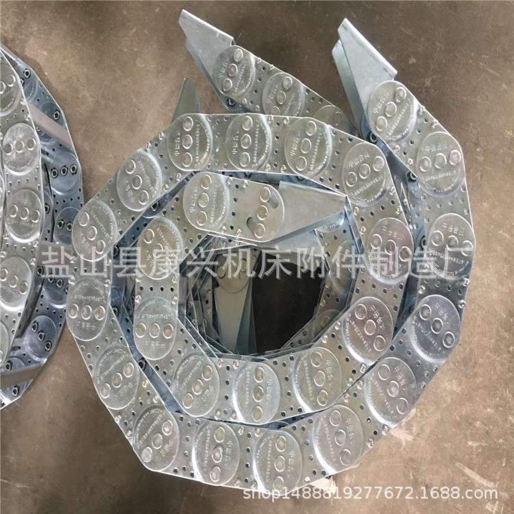 强型全封闭机床钢制拖链桥式穿线钢铝拖链电缆坦克链厂家