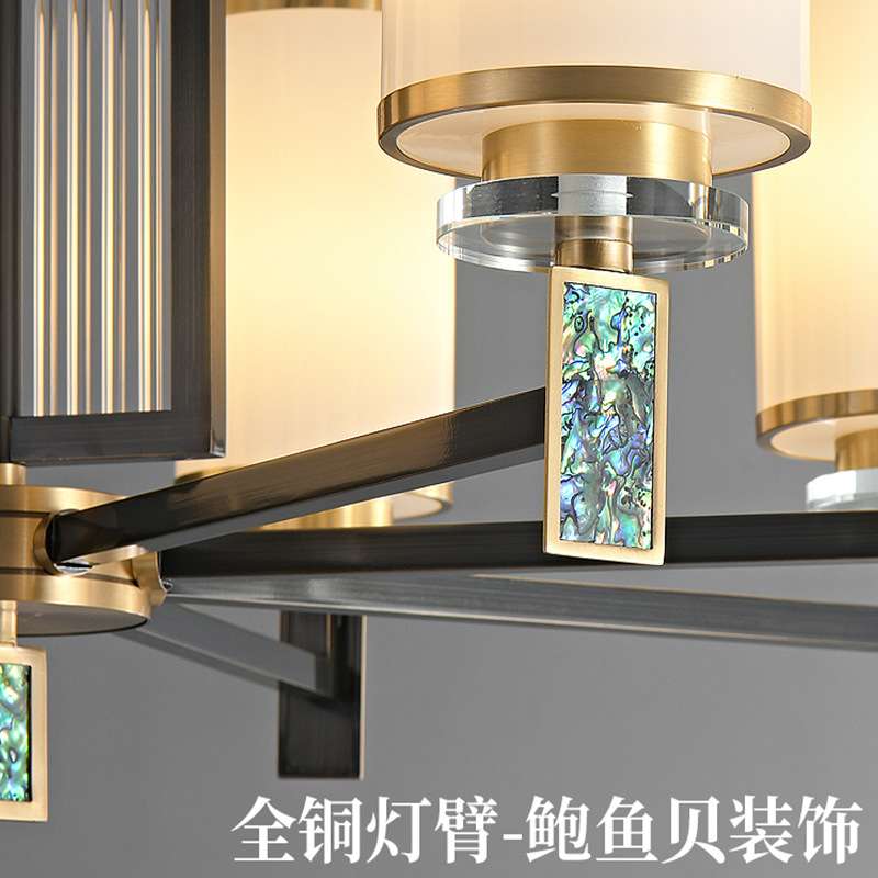 新中式全铜吊灯客厅灯餐厅别墅大厅轻奢中山灯具大气新款禅意茶室