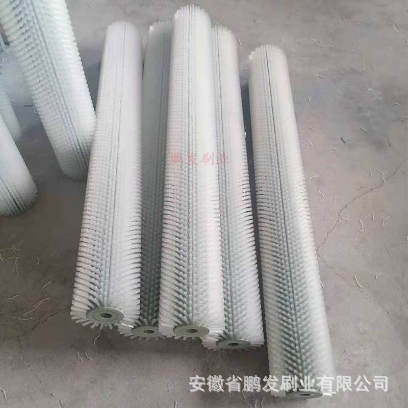 鹏发丁腈手套尼龙丝清洗毛刷辊卷边毛刷预脱模毛刷轮圆形清洗辊