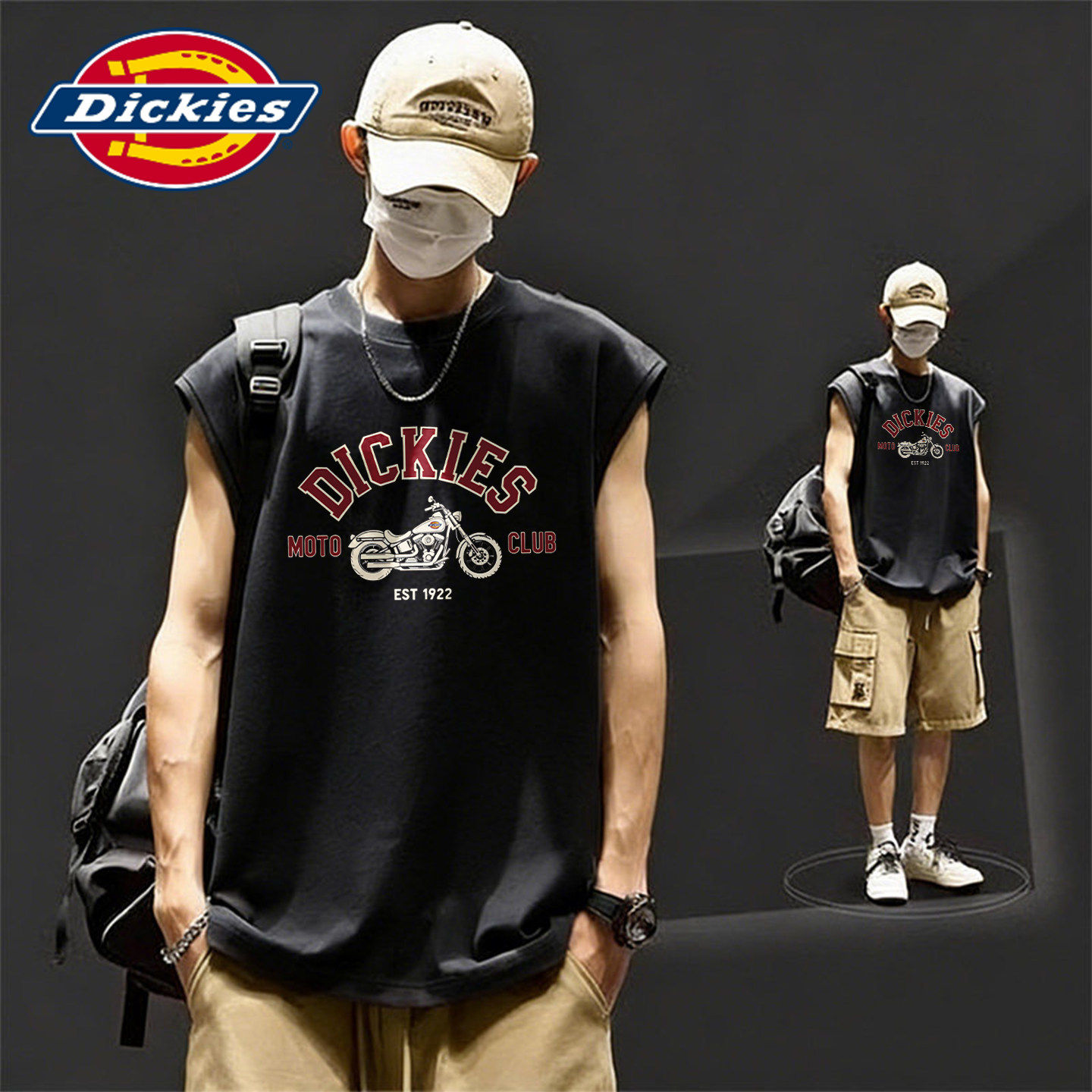 Dickies夏外穿背心男宽松慵懒风无袖T恤运动健身坎肩美式潮牌情侣