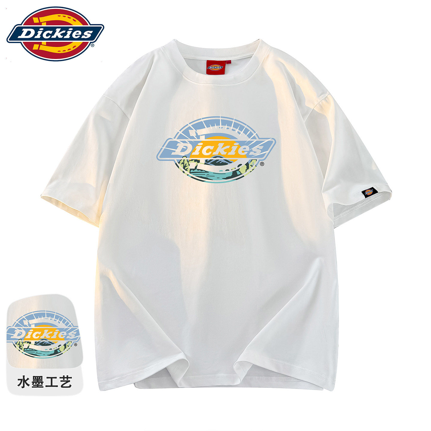 Dickies纯棉短袖T恤男2026新款夏迪克斯美式重磅宽松印花上衣情侣