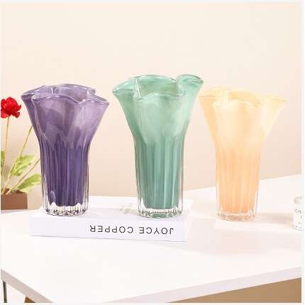 现代简约玻璃花瓶艺术大师系列创意水培容器花插玻璃饰品白菜摆件