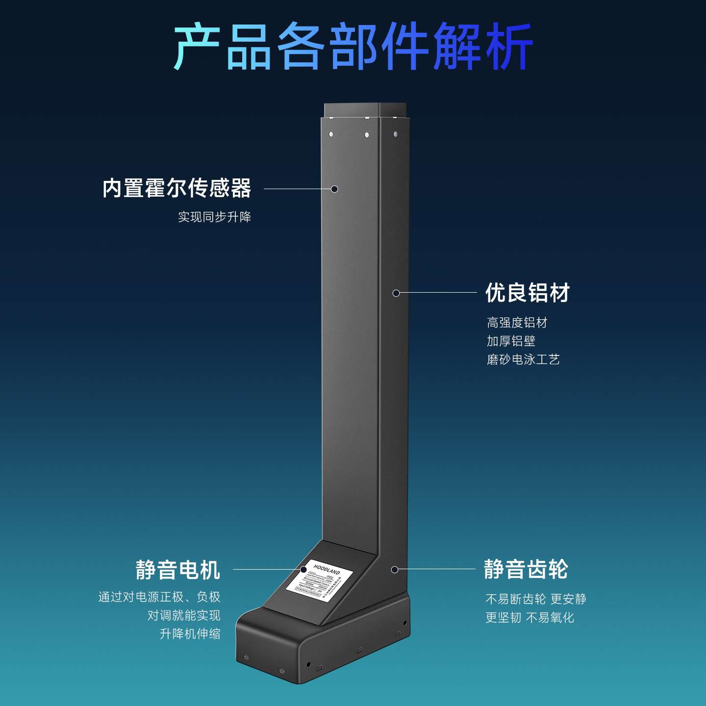电动可升降立柱升降桌腿家用办公电脑站立式桌支撑腿 两个装IPF22
