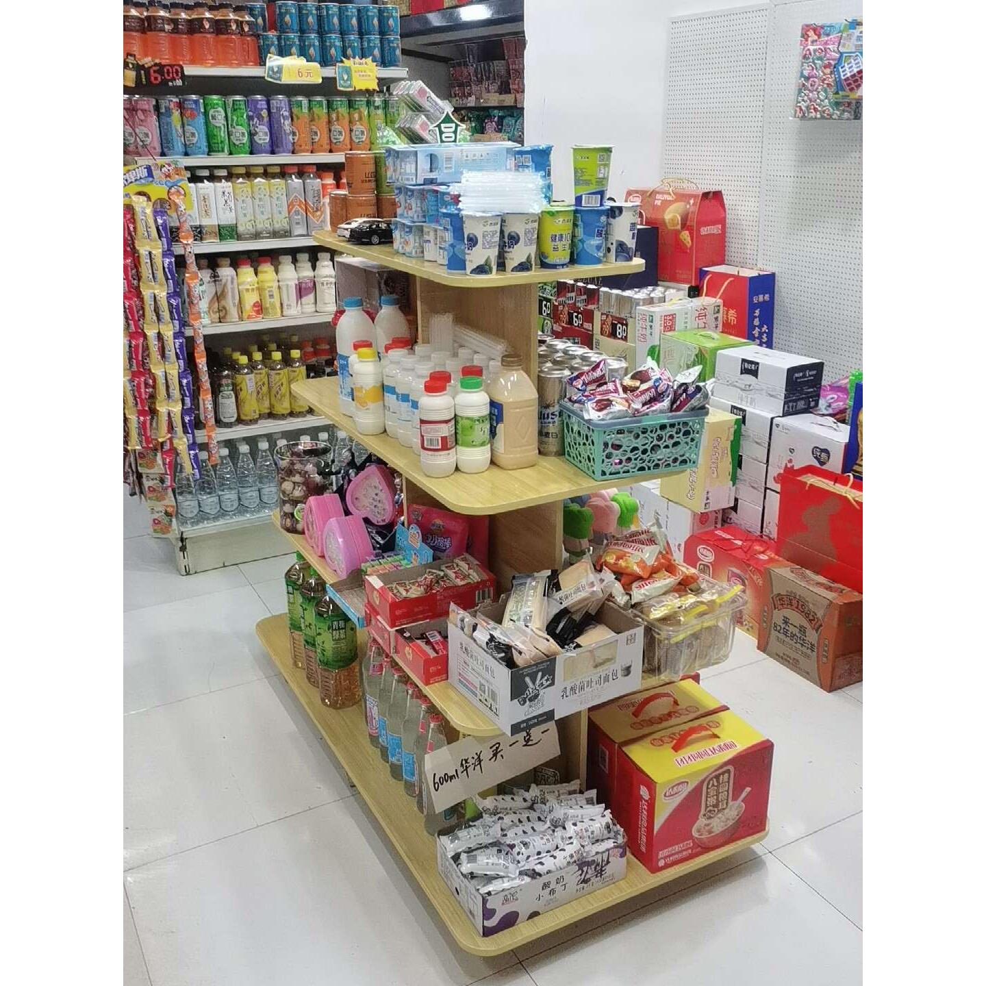 简约现代散装中岛柜展示台超市堆头架母婴店展示架便利店展台货架