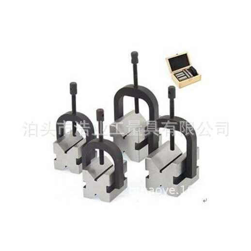 8件套 2个90°双面V型块套装 4个夹具 四件套V型铁 英制V型架