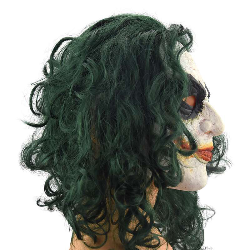 万圣节小丑面具黑暗骑士蝙蝠侠绿发小丑面具头套化妆舞会派对道具