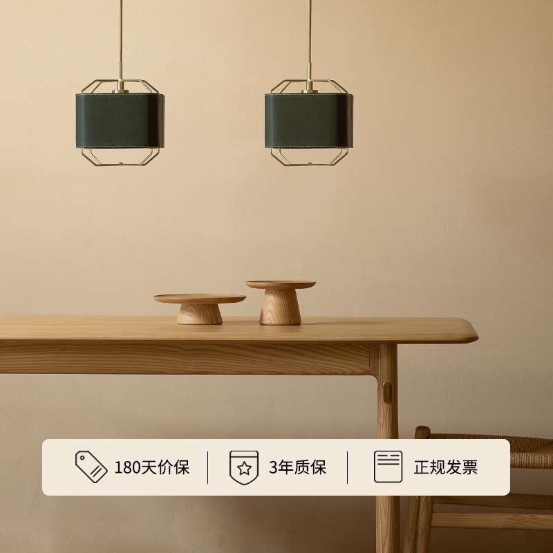 方革吊灯ziilamp |新中式皮革餐厅吊灯现代简约卧室床头灯具