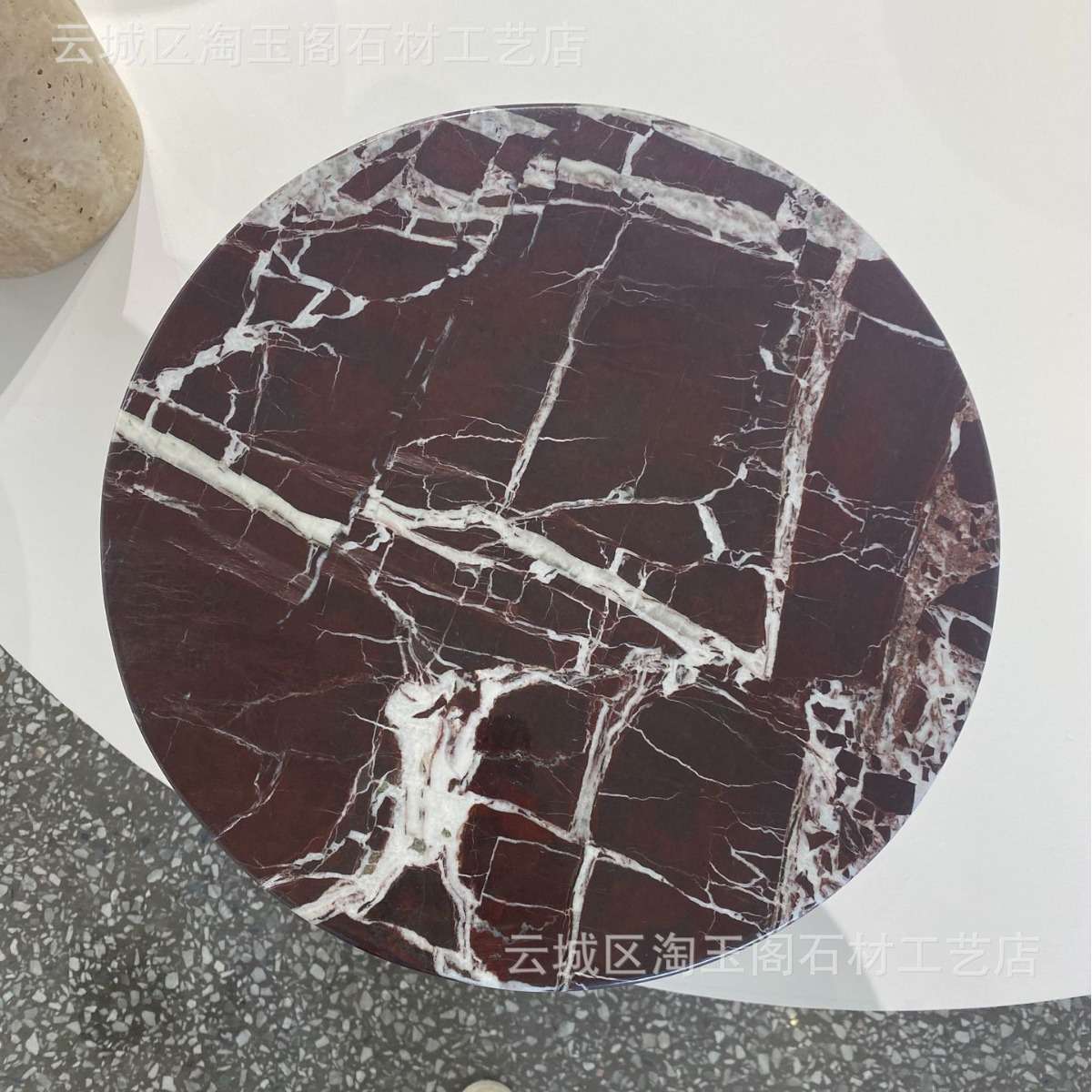 天然大理石一体紫罗红现代简约茶几边几茶桌子吧台饭桌饭台面设计