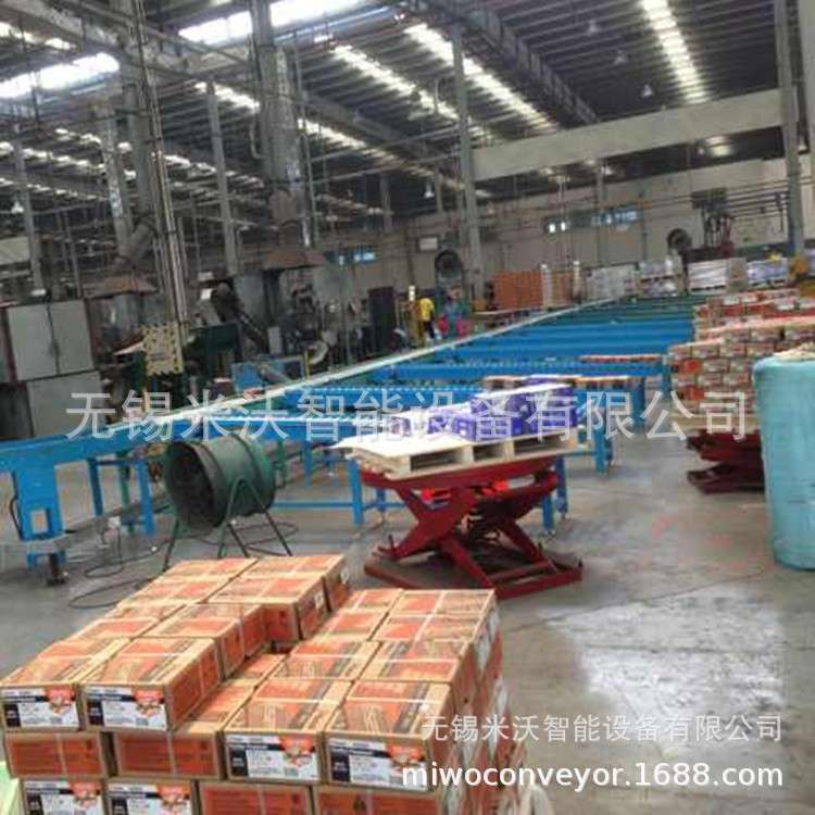 仓储物流滚筒输送线 大桶油桶装水辊道输送机 纸箱周转筐输送系统