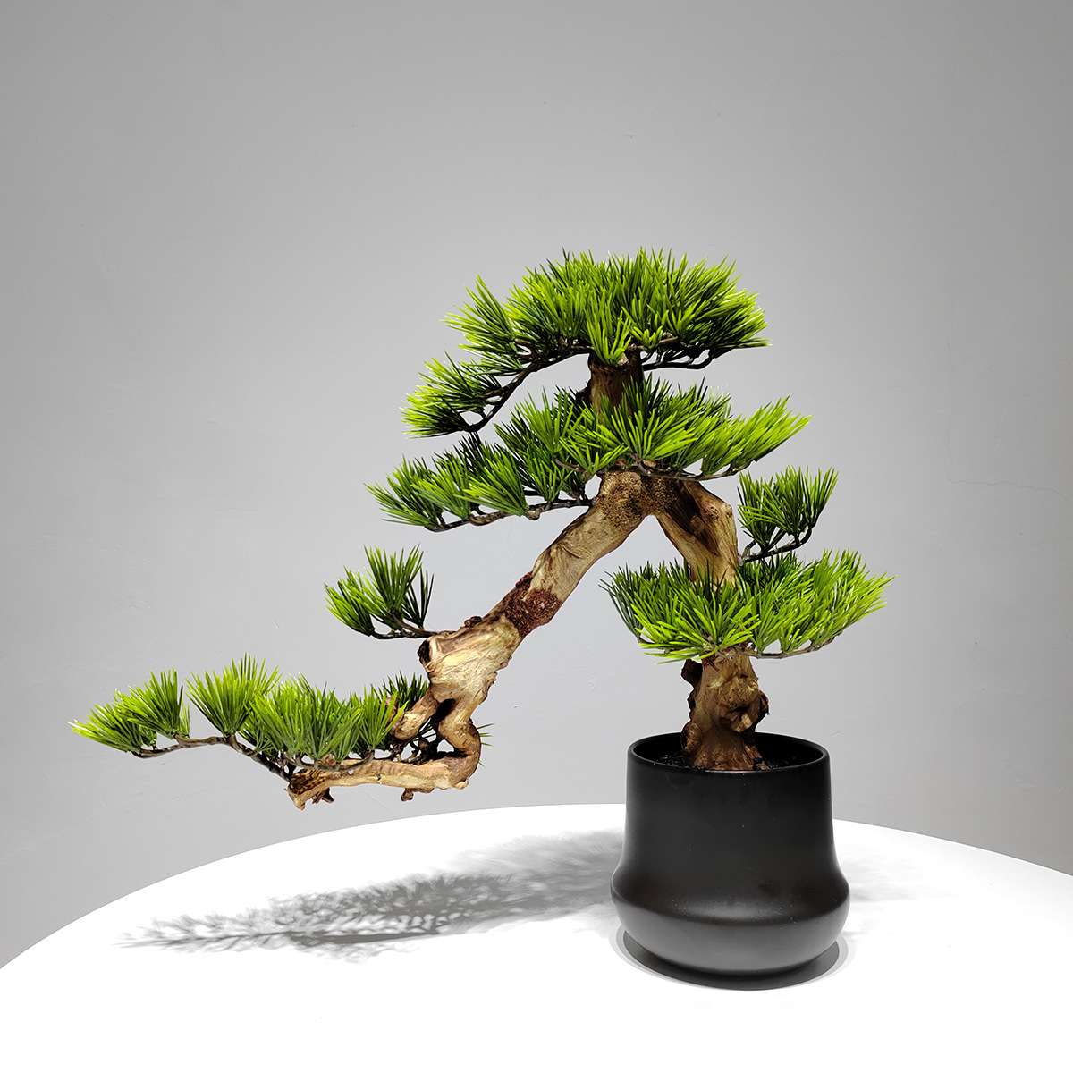 仿真迎客松盆景桌面摆件客厅玄关茶室新中式装饰办公室绿植假盆栽