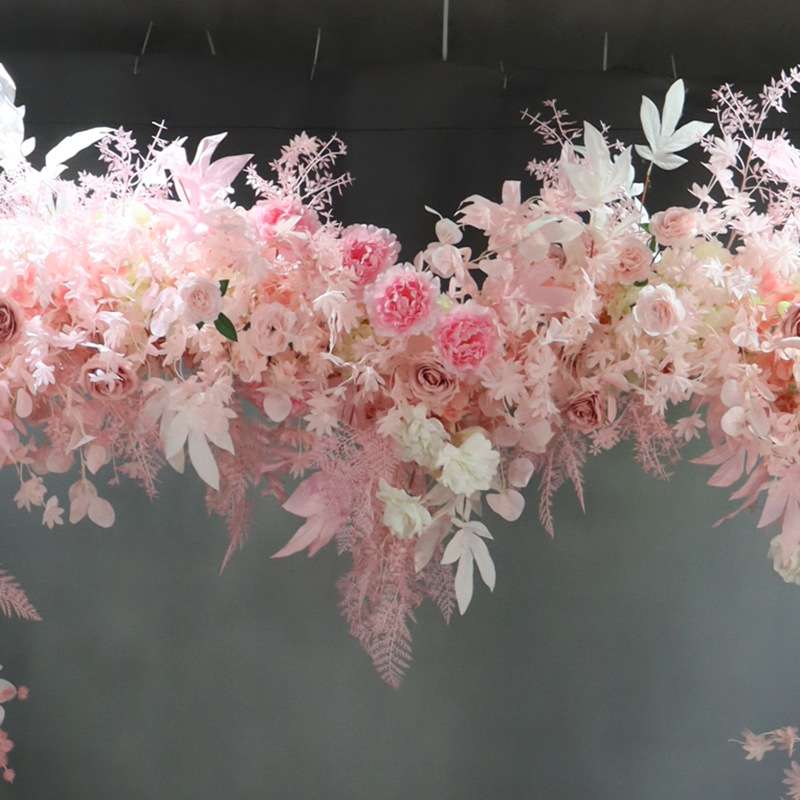 婚庆半心形花艺婚礼现场装饰仿真花求婚告白订婚仪式布置爱心架子