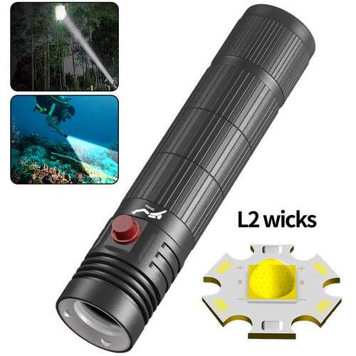 跨境新品L2 LED便捷磁控开关XHP50强光多功能专业XHP70潜水手电筒