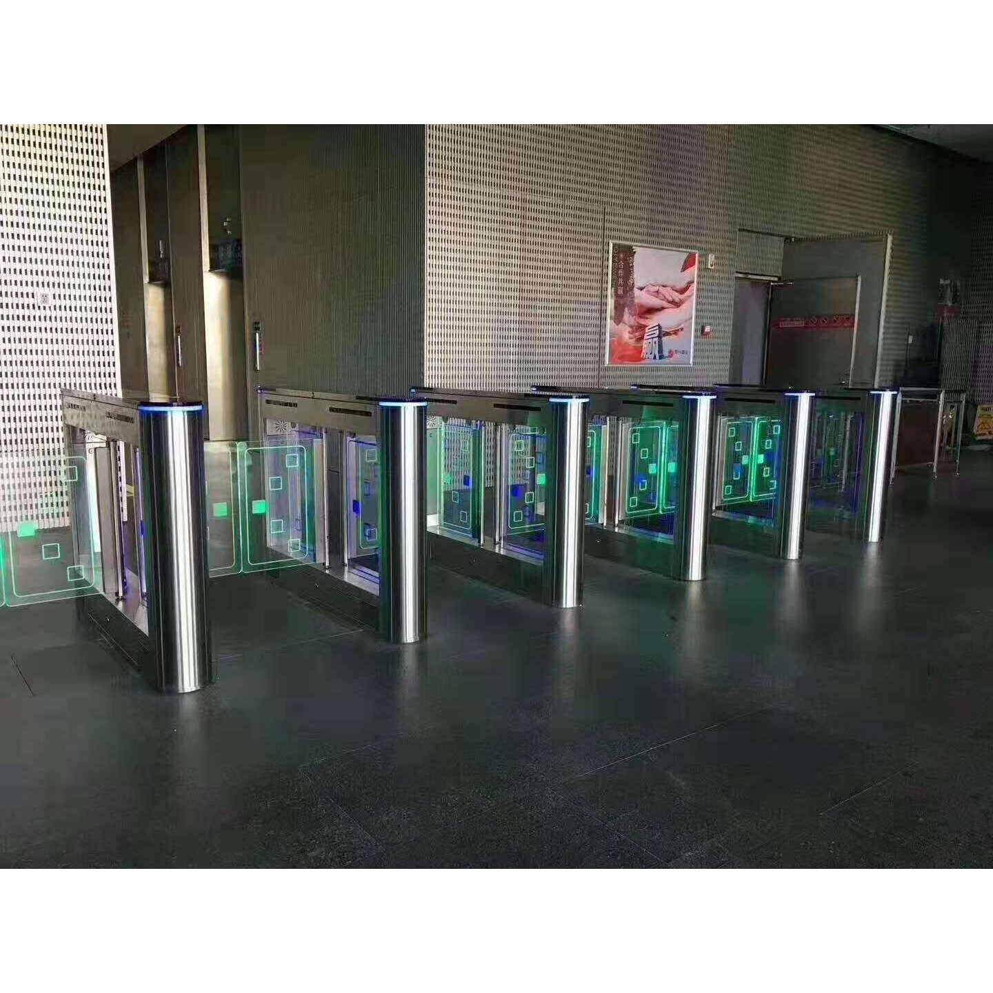 写字楼大厅高端摆闸门红外智能防夹语音功能播报LED灯光效果
