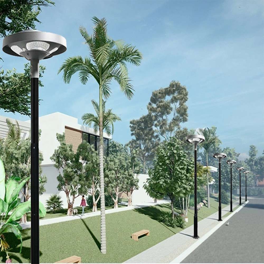2.4G铝合金飞碟UFO太阳能灯别墅庭院花园公园路灯欧式庭院灯led灯