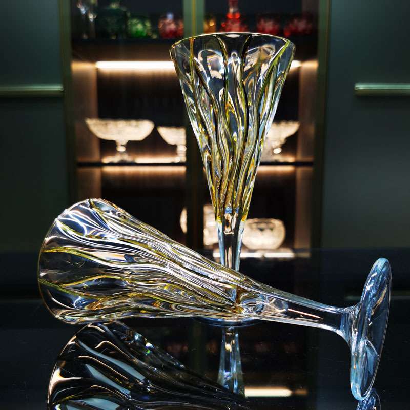 捷克BOHEMIA波西米亚原装进口水晶玻璃酒具套装 新款描金酒杯酒具
