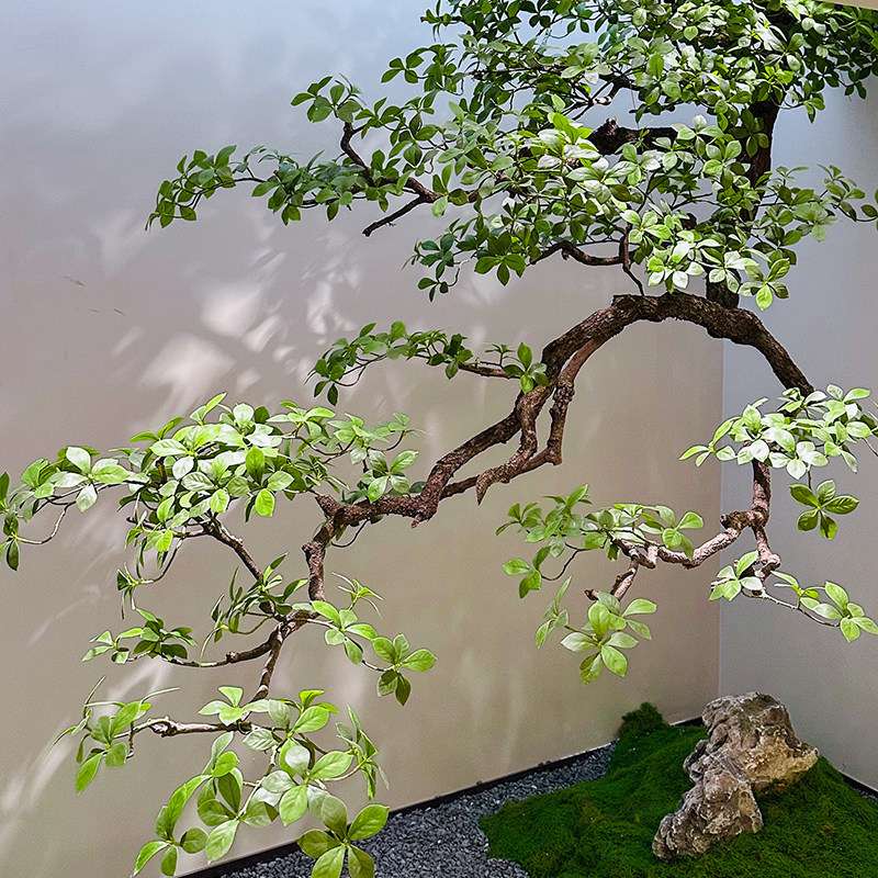 精品倒挂海岛春花悬挂花艺绿植造景室内橱窗植物景观装饰仿真假树