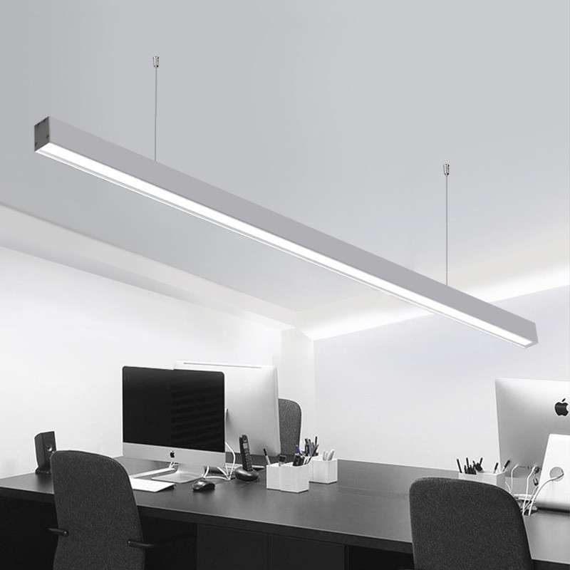 LED线条灯家居办公室吊线灯铝方通工程款可拼接条形吸顶灯具高显