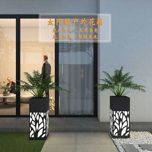 花坛花槽隔断花池花钵围栏售楼部铁艺带灯商业街铁艺户外组合花箱