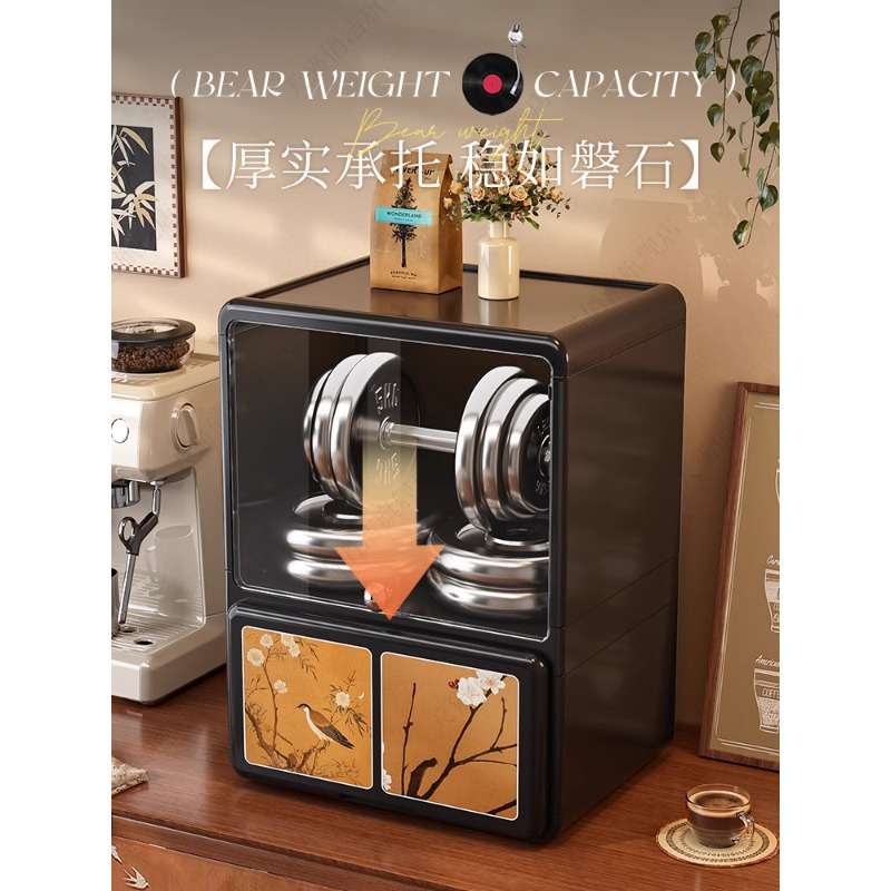 杯子收纳盒大号PP塑料可叠加轻奢复古厨房茶具收纳盒家居整理