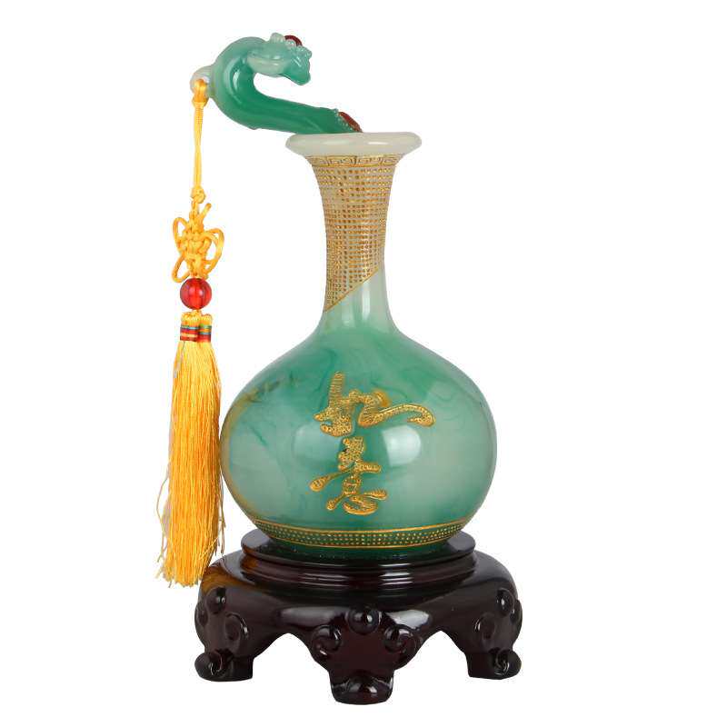 树脂工艺品 市场热销平安如意花瓶摆件家居酒柜装饰品一件代发图片
