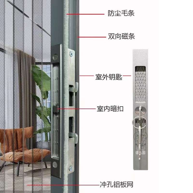 铝合金折叠纱窗门厨房卫生间折叠门厂家 手动推拉V网折叠门